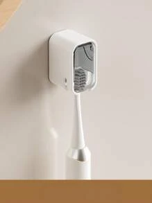 1 pièce Étagère pour brosse à dents Montage mural sans perforation avec couvercle Porte-brosse à dents anti-poussière Étagère de rangement dentaire Décoration de salle de bain Décoration d'automne Retour à l'école