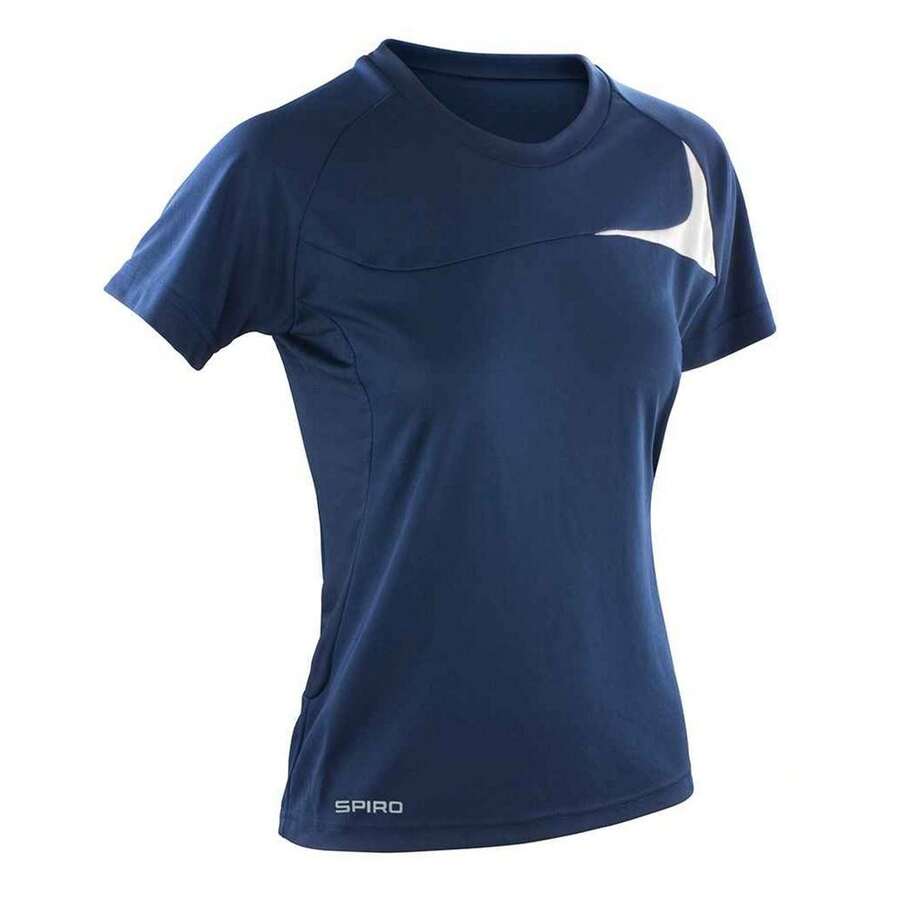 Womens/Ladies Dash Training TShirt (Navy/White) - Blue - View 1