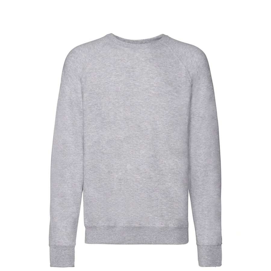 Fruit of the Loom Mens Lightweight Raglan Jumper (Heather Grey) - 灰色 - 查看 1