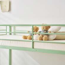 Zimtown Twin Over Twin Steel Bunk Beds Frame, 78" X 42" X 65" With Ladder Bedroom Dorm Room For Kids Adult Children - Green - View 6