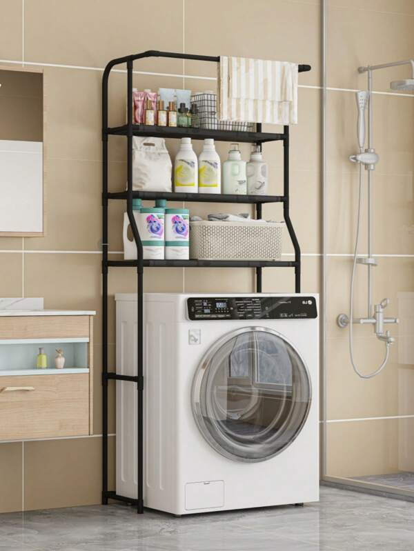 1pc Multi-Layer Storage Rack, Above Washing Machine Shelf, Floor-Standing, For Bathroom Living Room Balcony Back To School