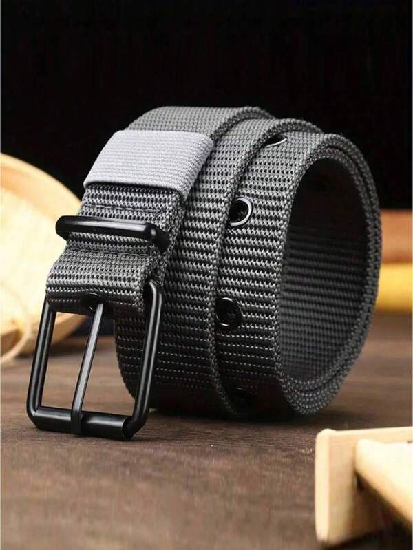 2pcs Nylon Canvas Belt For Men, Tactical Work Pointed Buckle Belt Outdoor Sports Belt, Perfect For Jeans And Casual Wear, Is The First Choice For Men's Gift-Giving.