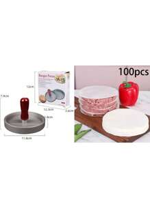 1PC Premium Non-Stick Burger Press And Patty Separation Papers - Effortless Patty Maker For Perfect Meat, Beef, Cheese, And Veggie Burgers - Ideal For Grill, Griddle, BBQ, And Barbecue Cooking
