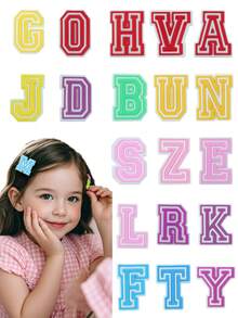 26pcs/Set Full Alphabet Letter Hair Clips, Suitable For Kids & Teens Daily Use - Multicolor - View 2
