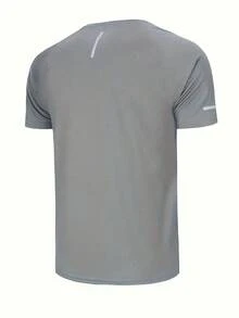 Recomendado Camiseta de seis piezas gris azul negro blanco verde militar rojo oscuro casual deportiva con estampado de rayas reflectantes, camiseta de manga corta transpirable de secado rápido con cuello redondo, camiseta de correr, camiseta que absorbe la humedad, camiseta de entrenamiento de fitness de manga corta de temporada - Conjunto de 6 piezas estampado en gris, azul marino, negro, blanco, verde militar y burdeos - Ver 3