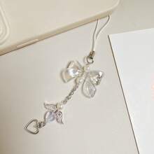 1PC Y2k Fashion Charming Bow Angel Wings Mobile Phone Chain, Women's Jewelry Accessories Are Suitable For Decorating Mobile Phones, Bags, Wallets, Furniture And Decoration Accessories. Come And Buy Them