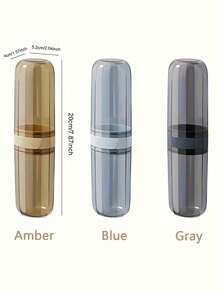 1pc Compact Transparent Travel Toothbrush & Mouthwash Cup Set - Space-Saving Design For On-The-Go Hygiene Bathroom Decor Summer - Multicolor - View 8