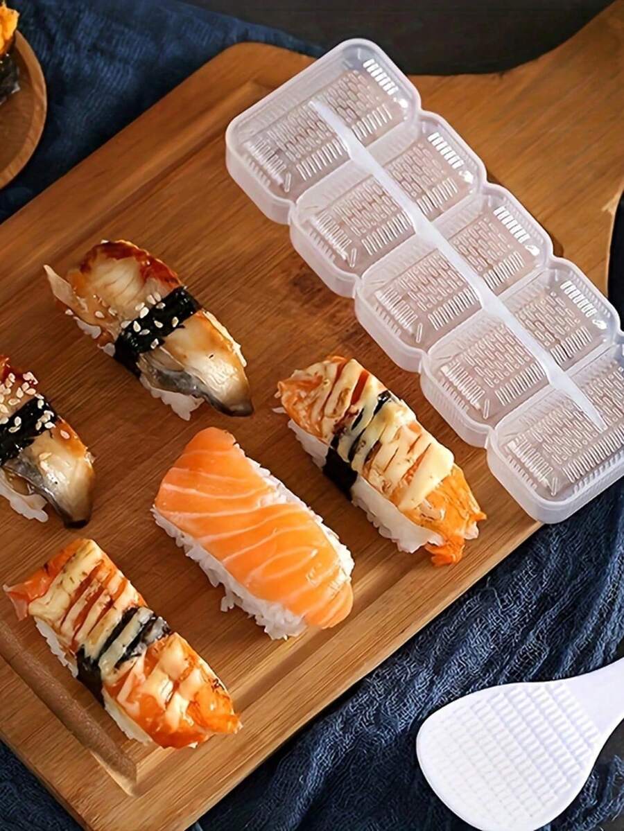 1/2pcs Five-Piece Sushi Mold Rice Ball Mold, Nigiri Sushi Mold Rice Ball 5 Roll Maker Non-Stick Sushi Making Tool, Musubi Making Press Suitable For Lunch Boxes And Home DIY, Kitchen Gadgets, Kitchen Accessories - Multicolor - View 1