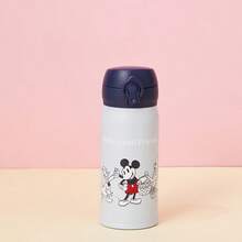 Miniso Disney Mickey Flip-Top Thermos Cup, 320mL/10.82oz Capacity, One-Touch Flip-Top Design, Suitable For School/Outdoor Use (1 PC) - Grey - View 1