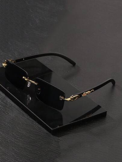 1 paar vintage vierkante bril met luipaardversiering, modieus