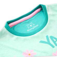 Harry Bear Animal Pyjamas | Girls Flamingo Sloth Panda Pug Pyjamas | Girls Shorts PJs - Mint Green - View 4