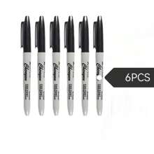 5/6/10/12pcs Fine Tip Black Permanent Marker Pens - Quick Dry, Smudge-Proof, Waterproof Ink, Medium Point - Great For Office, School & Craft Projects Back To School