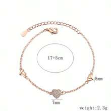 1pc 925 Sterling Silver Jewelry Fully Diamond Zirconia Heart Bracelet, Simple & Fashionable Heart Shape, Suitable For Women's Daily Wear, Gift Box Packaging - Full Diamond Heart Bracelet - View 5