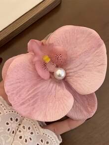 1 pieza Horquilla con flor, mariposa y orquídea simulada, ideal para sesiones de fotos, decoración de fiestas en la playa, elegante y hermoso regalo del Día de San Valentín, pasadores de pelo, accesorios para el cabello, pinzas para el cabello, artículos escolares
