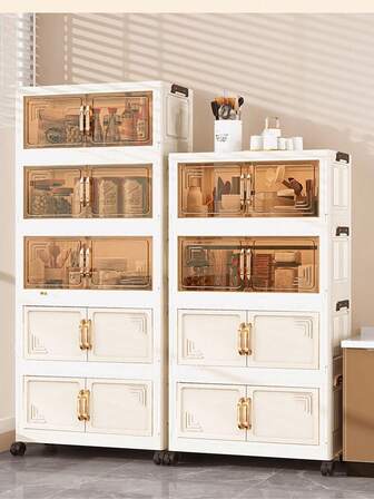 5/4/3/2/1 Layer Folding Storage Cabinet, Living Room Toy, Snack, Sundries Cabinet, Multi-Layer Plastic Storage Cabinet, Home Furniture