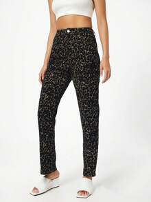 新款时尚简约豹纹紧身裤，性感修身牛仔女牛仔节狂欢度假春夏