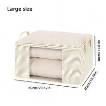 1pc/2pcs Visible Seasonal Clothes & Quilt Storage Bag, Minimalist Non-Woven Fabric Large Capacity Storage Bag, Wardrobe Storage Bag, Multipurpose Organizer Bag, Dust-Proof & Moisture-Proof, Foldable, Durable. Suitable For Home Use - Multicolor - View 11