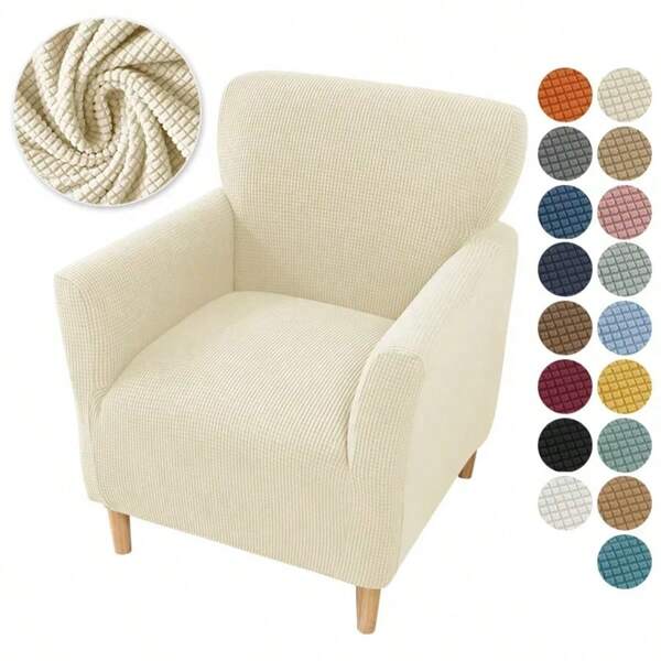 Polar Fleece Tub Chair Cover Stretch Spandex Club Sofa Armchair Slipcovers Elastic Single Couch Covers For Study Bar Counter
