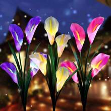 Solar Garden Lights, Calla Lily Flower Light, Color Changing Lights Outdoor For Garden Decoration, Yard Decor And Gift For Mother Simulation Flower Decorative Flower Lights For Garden Patio Yard Pathway Decoration