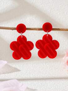 A Pair Of Fashionable Acrylic Sunflower Women's Earrings Are Suitable For Daily Wear