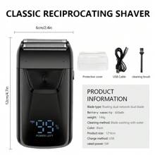 Hair Shaver Double Blades Shaver Electric Shaver Razor For Men Close Bald Head Barber Shaver Trimmer Cordless,Professional Rechargeable Shaver/Shaper,Ultra-Close Shave