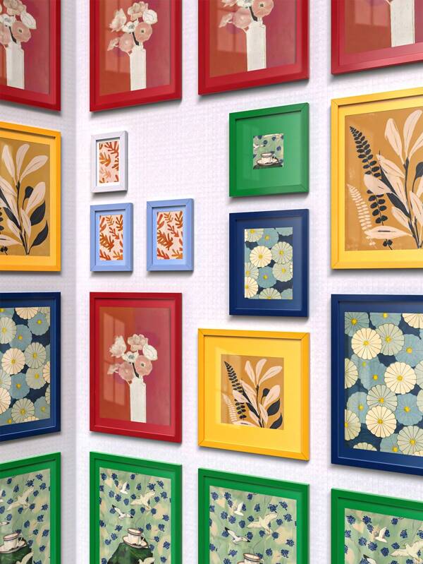 Colorful Photo Frame - 8x8in/8x10in/12x12in/12x16in | Macaron Color Palette, Vintage-Style Wall Art For Home, Room & Bedroom Decor (Red/Orange/Blue/Green)