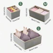 Underwear Drawer Storage Box, Foldable Fabric Wardrobe Organizer And Storage Space, Multi-Purpose Storage Space For Organizing Wardrobes, Vanity Drawer Partition Suitable For Baby Clothes, Bras, Scarves, Belts, Ties - Light Grey - View 7