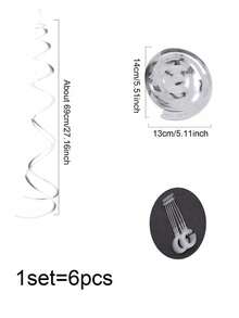 6 件彩色/银色/玫瑰红/绿色 PVC 双螺旋吊坠饰品，生日派对装饰，流苏挂饰，营造氛围，婚礼/乔迁/返校装饰，防水户外使用 - 銀色 - 查看 9