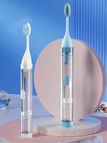 1 Set 3-In-1 Portable Travel Toothbrush With Travel Case, Ultra Soft Bristles, And Built-In Refillable Toothpaste Tube, Essential Travel Accessory - Multicolor - View 10