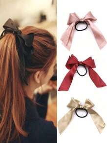 6 Pièces Chouchous à nœud papillon Élastiques Soyeux Bandes de Cheveux Corde à Cheveux nœud de Cheveux Supports de Queue de Cheval Accessoires pour Filles