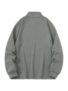 Men's Stand Collar Long Sleeve Sports Outdoor Sweatshirt, Suitable For Spring And Autumn