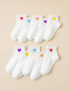 10 Pairs Children's Crew Socks Ankle High Fun Cute Athletic Running Socks Gifts For Children's Kids Socks - White - View 4