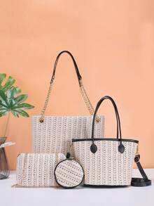 Women's 4-Piece Combo Bag Set - Fashion Essential! Shoulder Tote Crossbody Mini Bag Combo, Handheld & Crossbody Versatile, Chic & Spacious, Suitable For Various Occasions, Hot-Selling Cross-Border Item