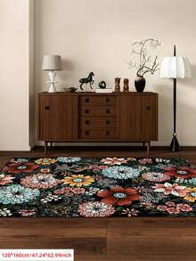 Intricate Mandala-Like And Floral Patterns Area Rug, Comfortable For Bedroom, Living Room, Study, Entryway, Room Decor As Floor Mat, Modern Polyester Non-Slip Absorbent Floor Mat, Washable & Non-Slip, Carpet For Living Room - Indoor All-Season Home Decor, Rugs For Bed Room, Living Room Large Rugs, Black, Mint Blue, Golden Yellow And Pink Tones, Living Room Dector | Bedroom Dector - Multicolor - View 11