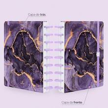 iscool Caderno Disco + Iscool 140 Fls Inteligente Mármore Cores