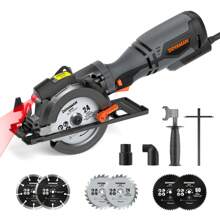 DOVAMAN Circular Saw With Metal Handle, 6 Blades(4½", 4¾"), Cutting Depth 1-11/16" (90°), 1-3/8" (45°), Laser Guide, Corded Saw For Wood