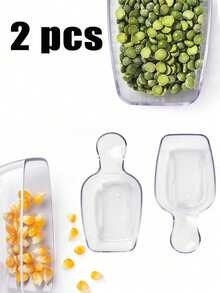 2pcs Mini Clear Acrylic Plastic Scoops - Multipurpose Containers For Candy, Ice Cream Bars, Coffee, Flour, Dessert Buffets - Ideal For Kitchen, Weddings, Parties, Candy Bar Supplies,School Supplies - Multicolor - View 1