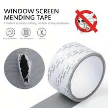 2M Length Self-Adhesive Waterproof Screen Patch Tape For Door/Curtain Screens And Plastic Surfaces With Anti-Insect Mesh Repair - Grey - View 1