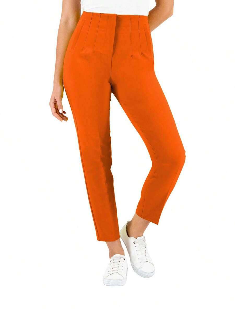 Women Pants - Coral Orange - View 1
