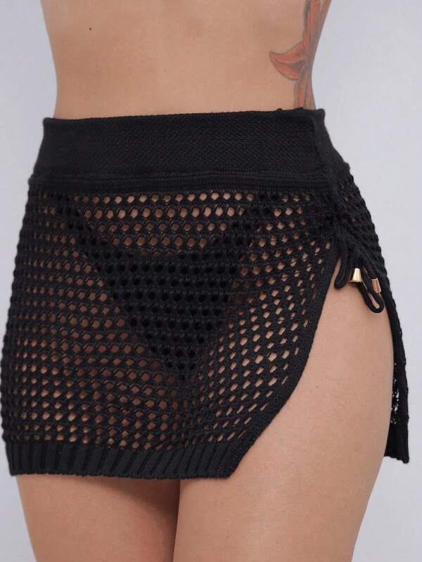 Saia Saida De Praia Com Fenda Lateral Lindos Detalhes Com Cordao