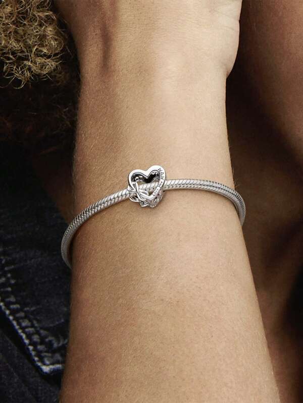 1Pc 925 Sterling Silver Fashionable Love You Mom Infinity Heart Charm Bead Fit For Women Bracelets Bangles DIY Jewelry Making