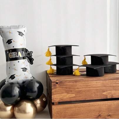 Graduation Season 2025 Recommendation Graduation Party Decorations PhD Cap Bachelor Hat Event Setup Wine Bottle Decorations Graduation Photo Props