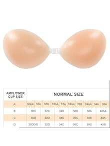 Strapless Sticky Adhesive Bra Invisible Push Up Reusable Silicone Off Backless Viscous For Women Dress - Beige - View 7