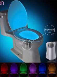 Lâmpada para vaso sanitário noturna com sensor  e  prova d'água de 8 cores