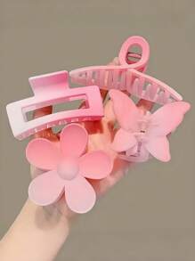 Set de 8 pinzas para el cabello de color rosa soñador, incluye diseños de flor, mariposa y formas geométricas minimalistas en tonos de rosa degradado y sólido, suaves y atractivos, fáciles de crear peinados dulces - Adecuado para niñas y mujeres, esencial para el peinado diario, accesorios para el cabello de otoño para todas las estaciones, pinzas de moda elegantes para el cabello de invierno para looks de vacaciones