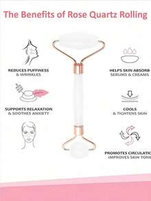 2pcs Face Gua Sha Massage Tools, Includes 1pc Double-Head Massage Roller And 1pc Heart-Shaped Gua Sha Board, Helps Reduce Puffiness, Calm And Lift Skin Through Facial Massage (Made Of ABS Plastic) - White - View 2