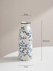 Nowy chiński retro ceramiczny mały wazon na kwiaty, smukły salon, kompozycja z suchych kwiatów, dekoracja hydroponiczna, wysokiej klasy niebieski i biały porcelanowy wazon na kwiaty