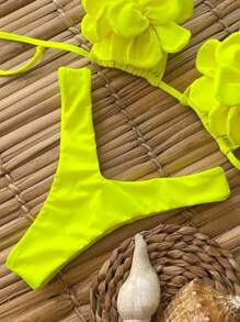 Bikini de mujer con estampado floral sólido y sexy de la marca Polovedo