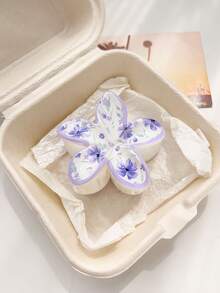 1件波希米亞風奶油色碎花甜美女孩大腸圈髮夾 海灘馬尾飾品 髮爪髮夾 - 彩色 - 查看 15