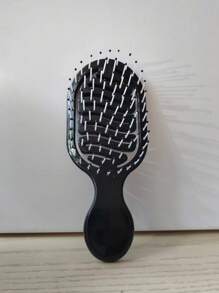 1 pieza Mini peine de diseño de riel, Cepillo de pelo hueco portátil y compacto, Peine de plástico para uso en húmedo y seco, Uso diario al aire libre y de viaje, Cepillo de pelo, Peine, Herramientas para el cabello, Productos y accesorios para el cabello para barbería, salón de belleza, artículos esenciales de viaje